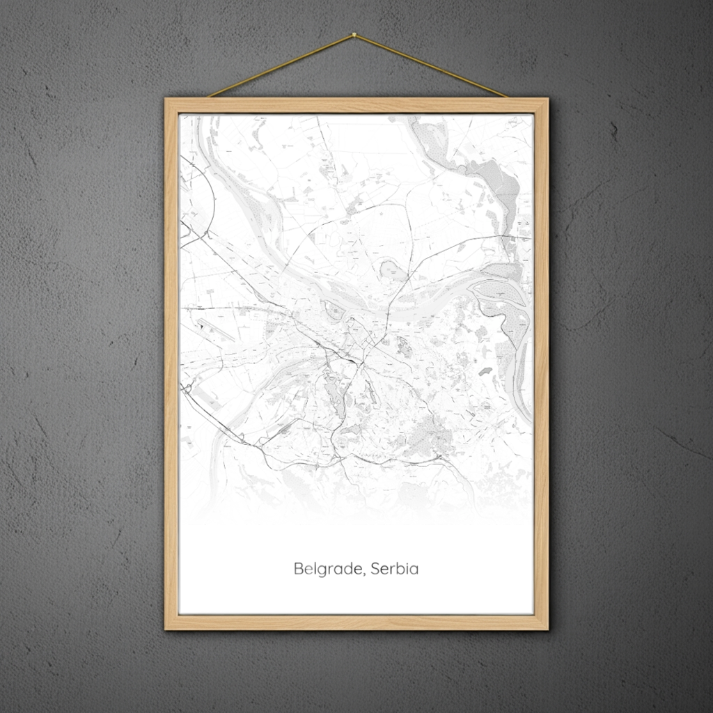 Affiche de la carte de Belgrade