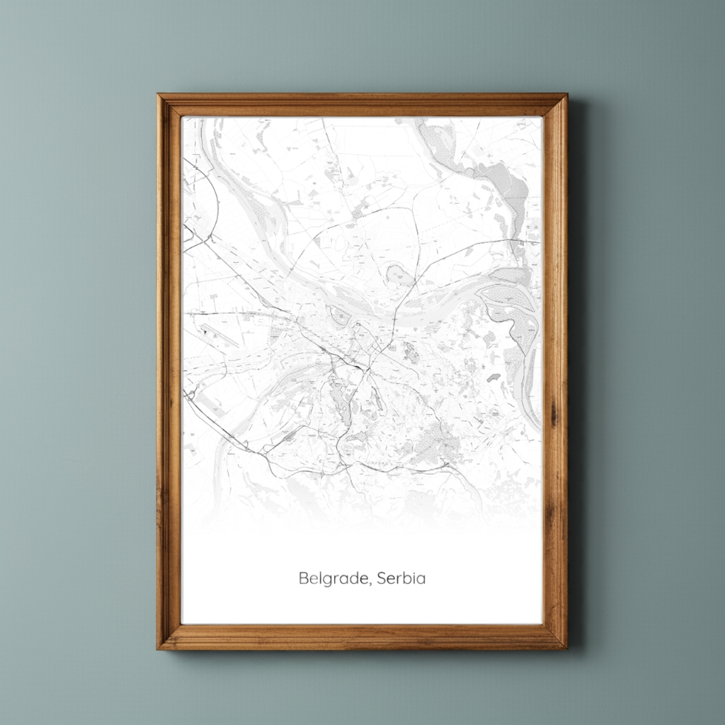 Affiche de la carte de Belgrade