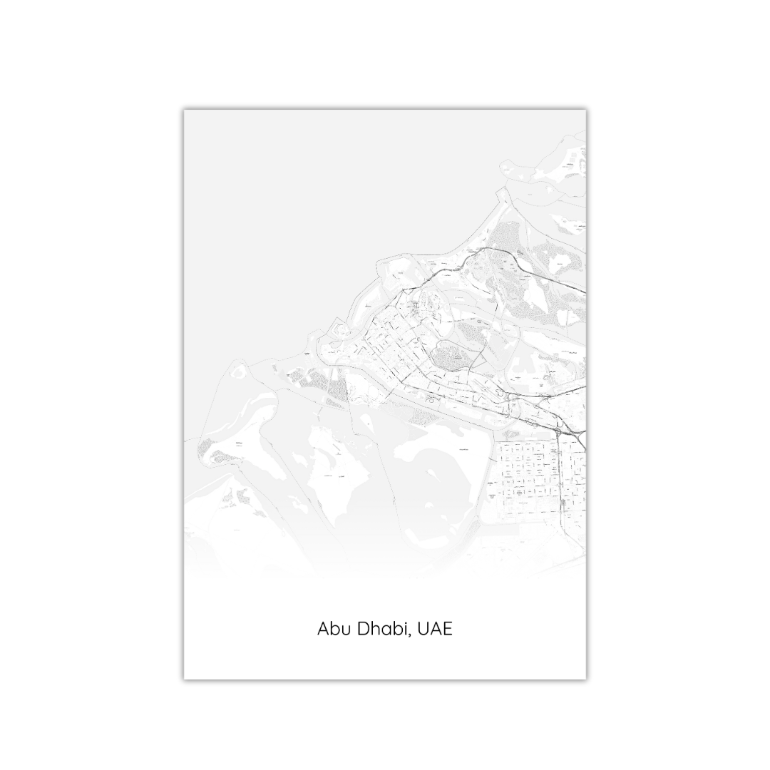 Abu Dhabi, UAE Map Poster