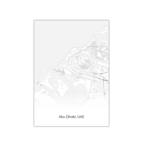 Abu Dhabi, UAE Map Poster