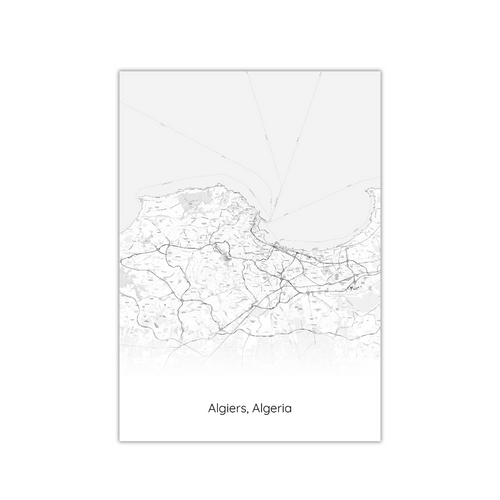 Algiers, Algeria Map Poster