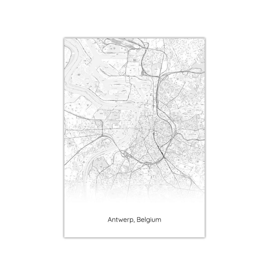 Affiche de la carte d'Anvers, Belgique
