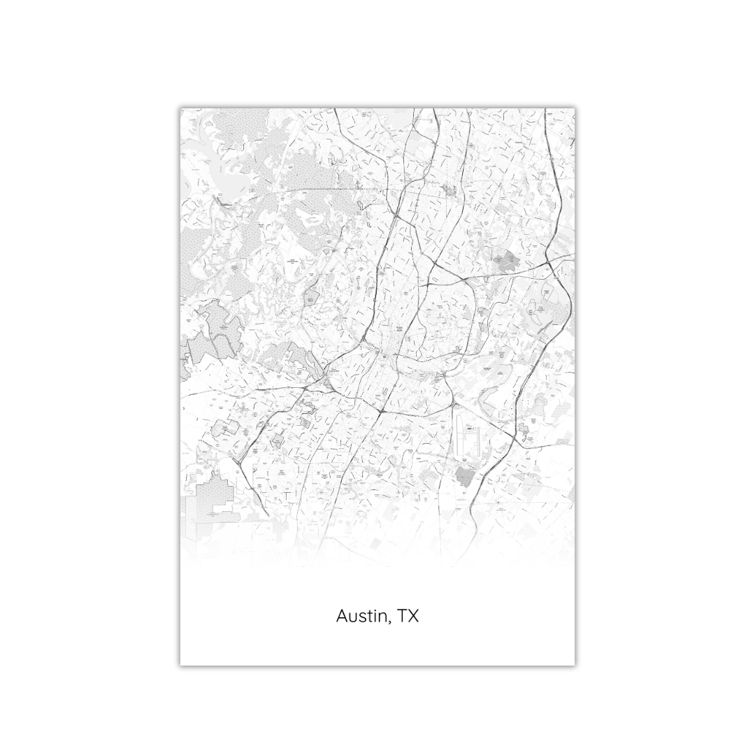 Austin, TX Map Poster