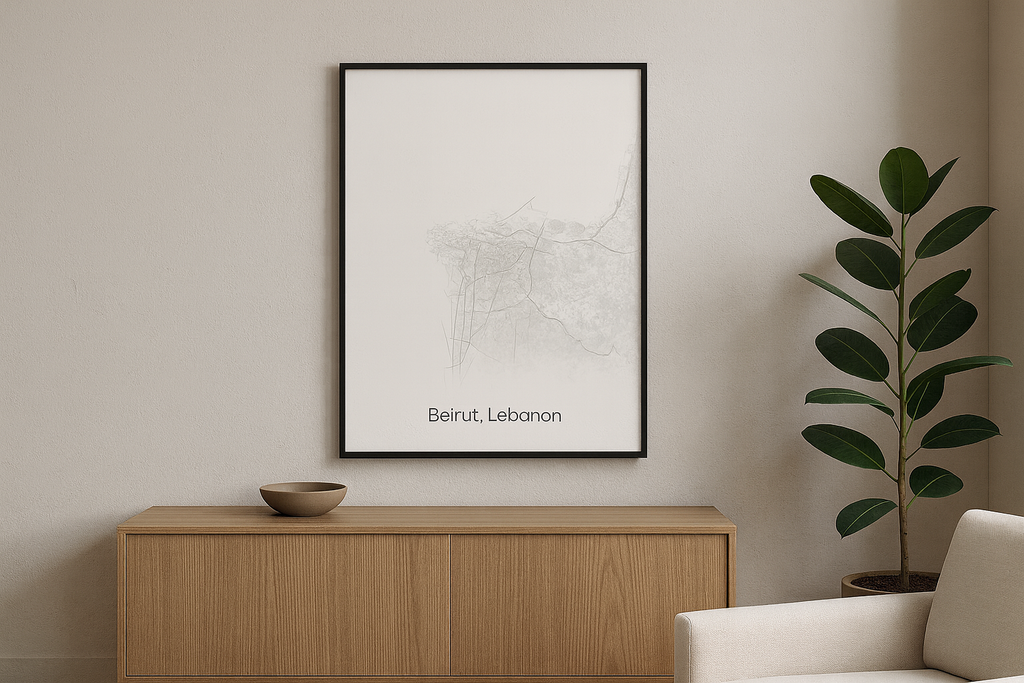 Póster del mapa de Beirut