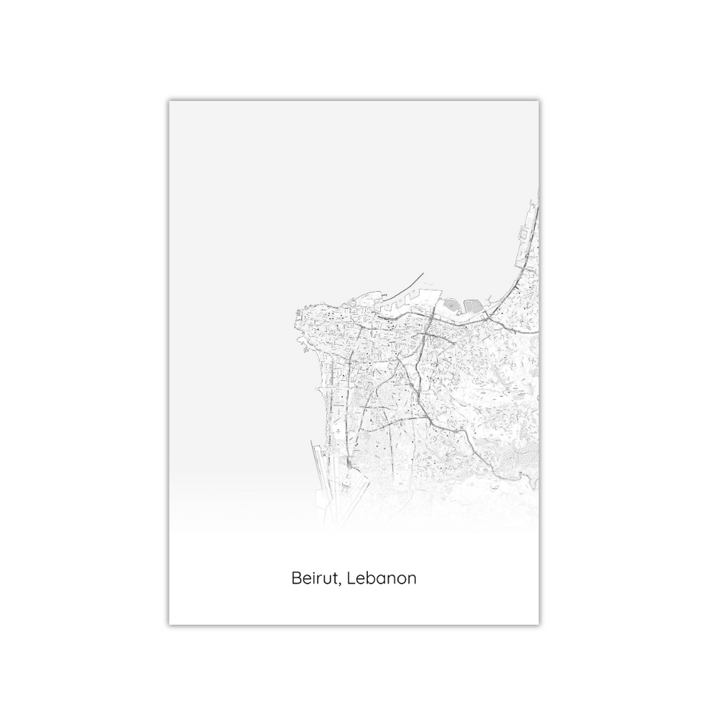 Póster del mapa de Beirut