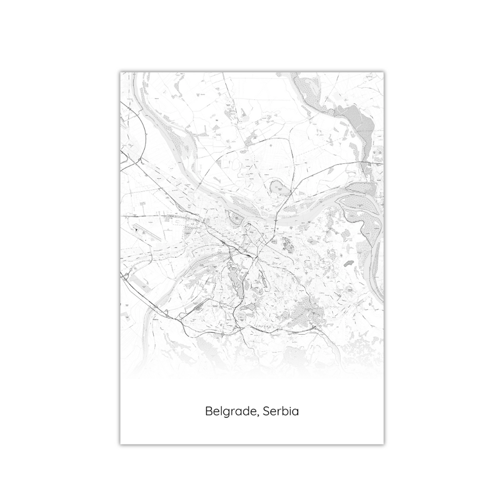 Affiche de la carte de Belgrade