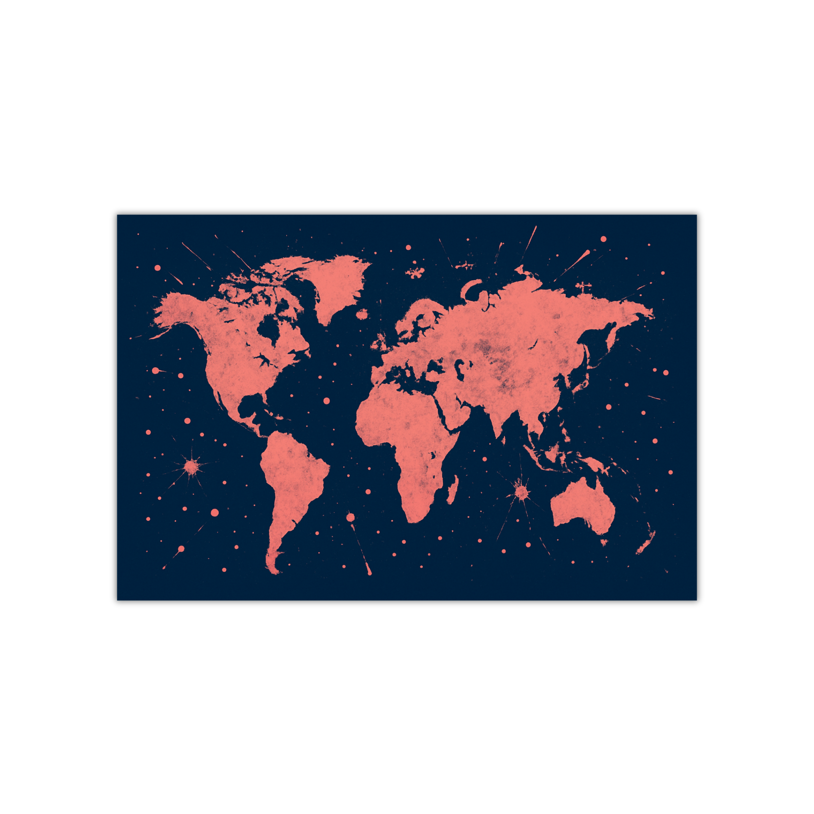 First Blush Maps Blush Meridian World map – Yoursbyart