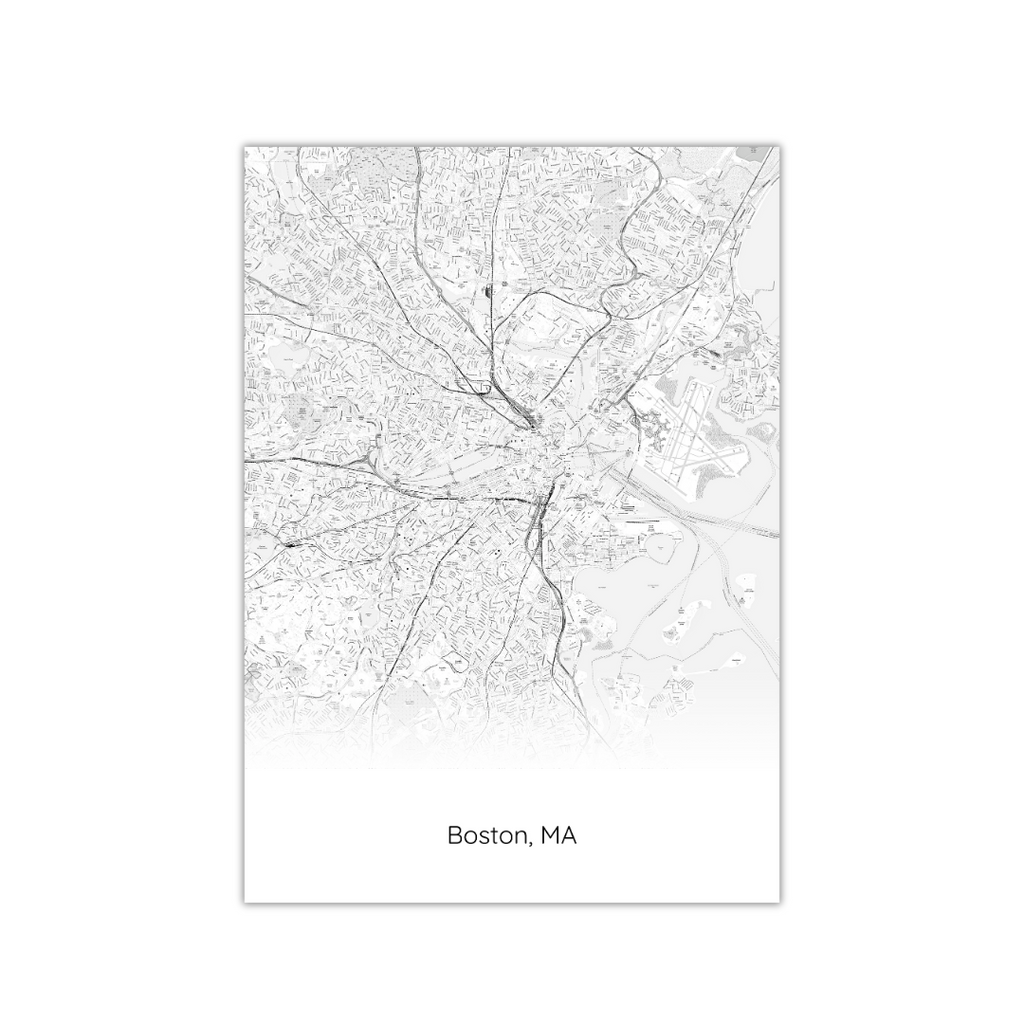 Póster del mapa de Boston
