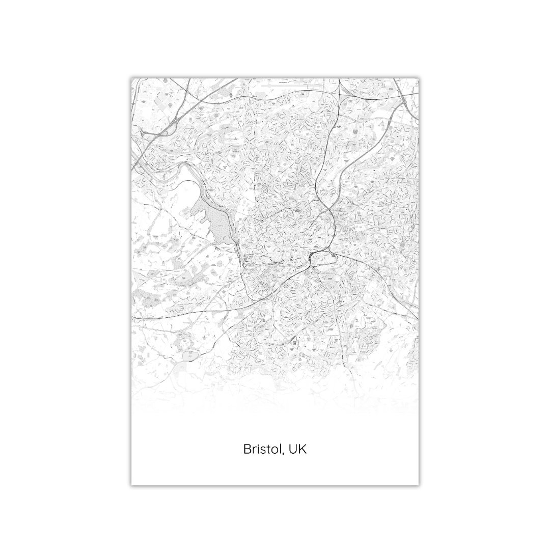 Affiche de la carte de Bristol, Royaume-Uni