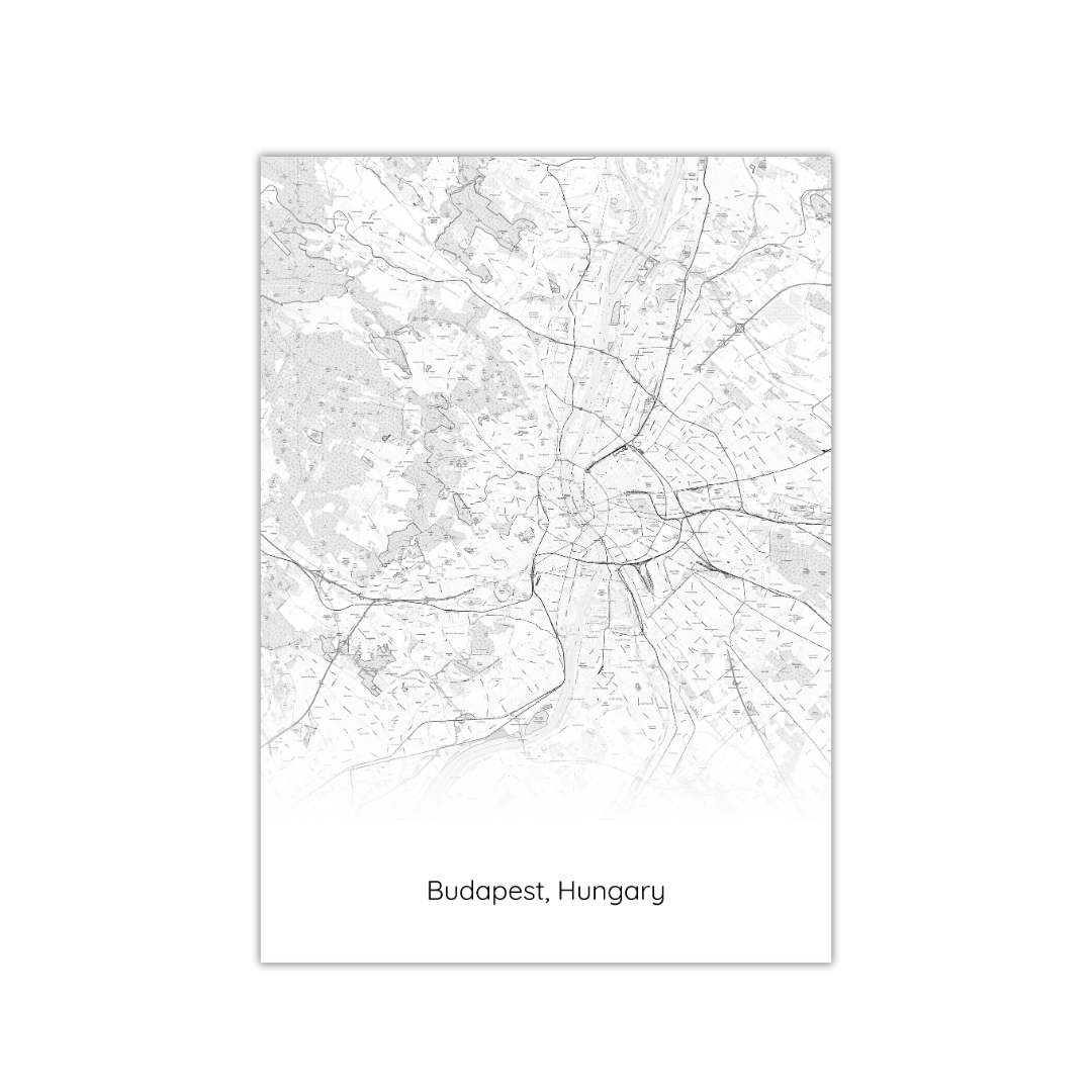 Budapest Map Poster