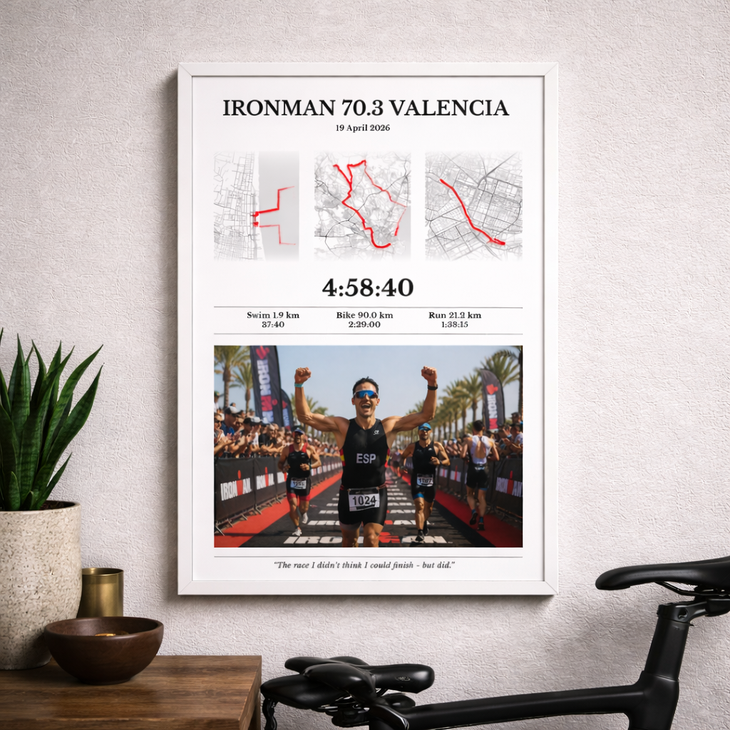 Valencia 70.3 White Poster With Photo