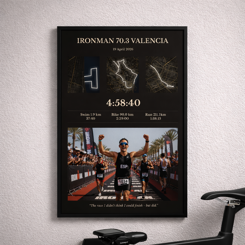 Valencia 70.3 Dark Poster With Photo