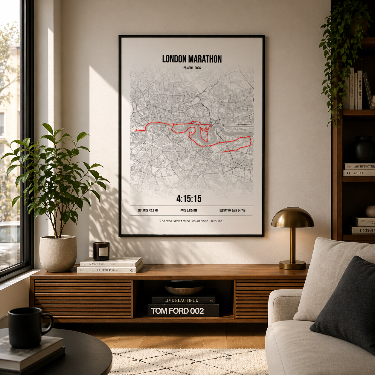 London Marathon White Poster