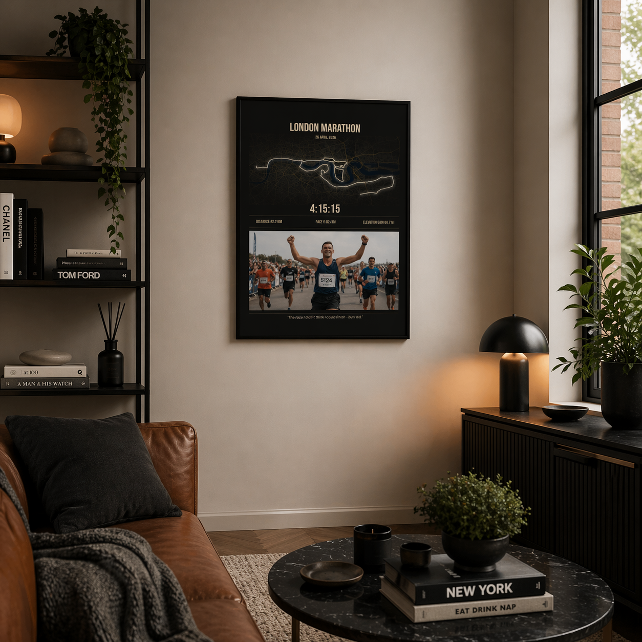 London Marathon Dark Poster With Photo