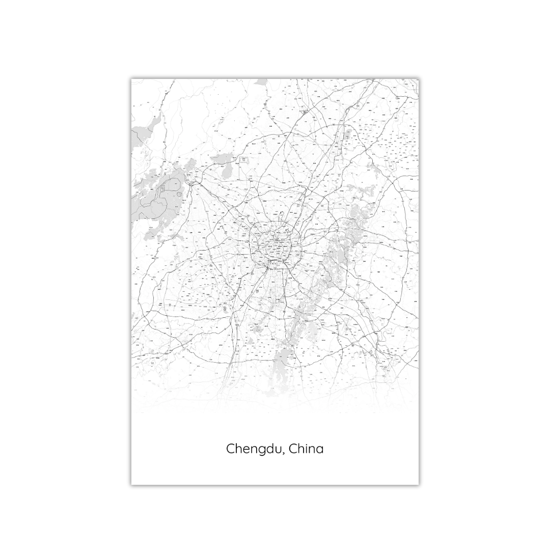 Chengdu Map Poster