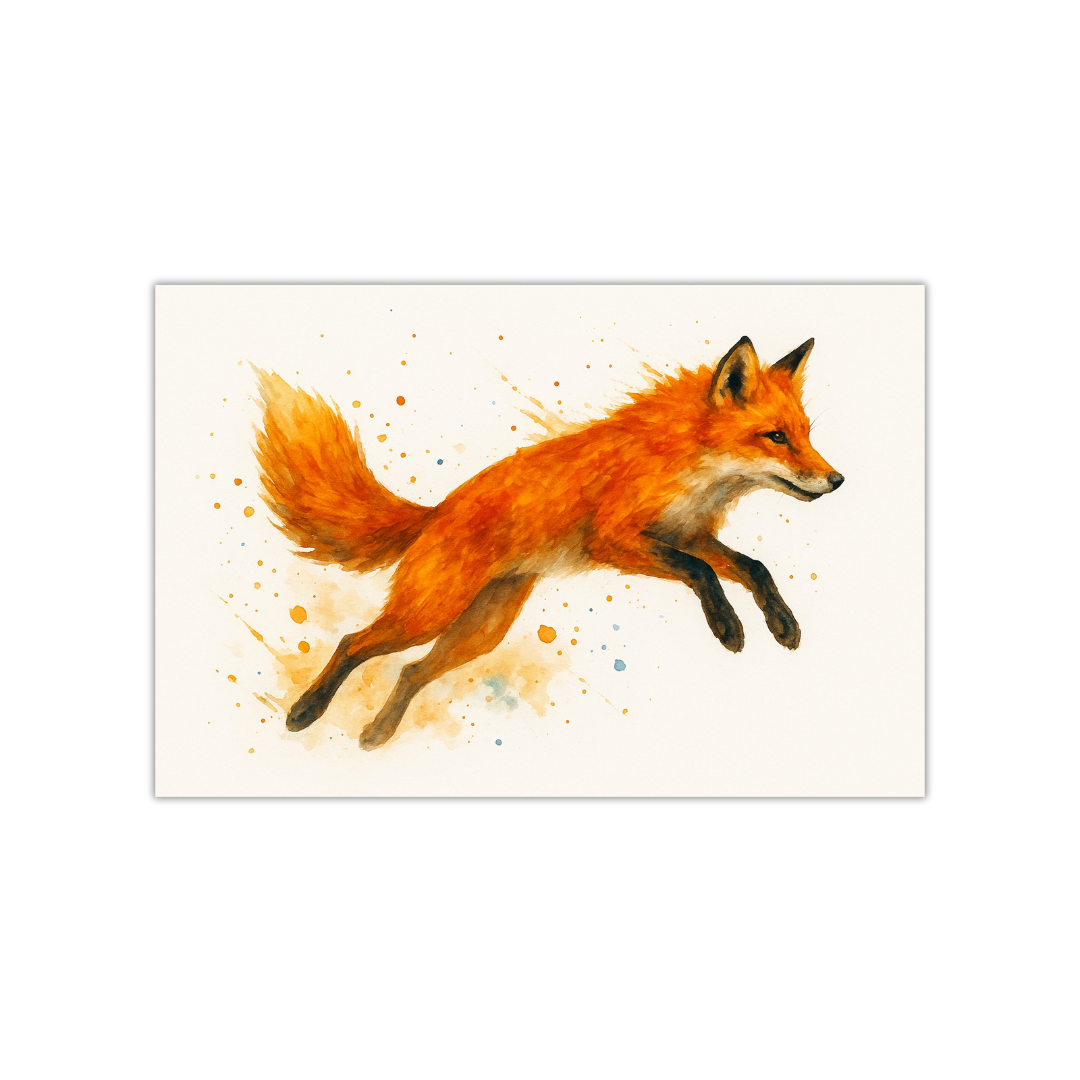 Fox Watercolor Poster