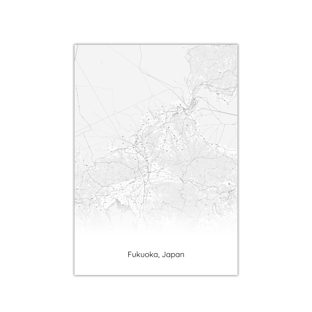 Fukuoka Map Poster