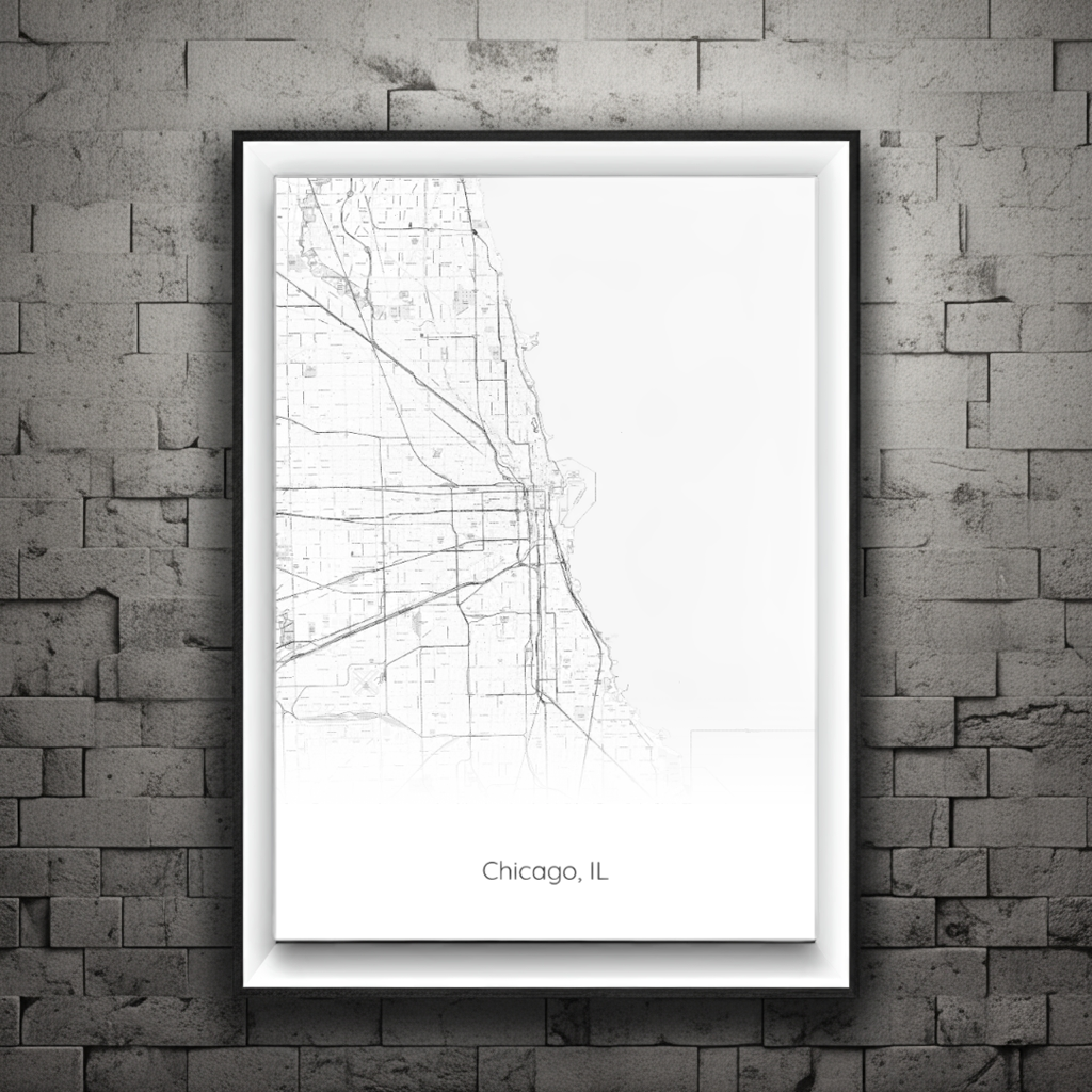 Affiche de la carte de Chicago