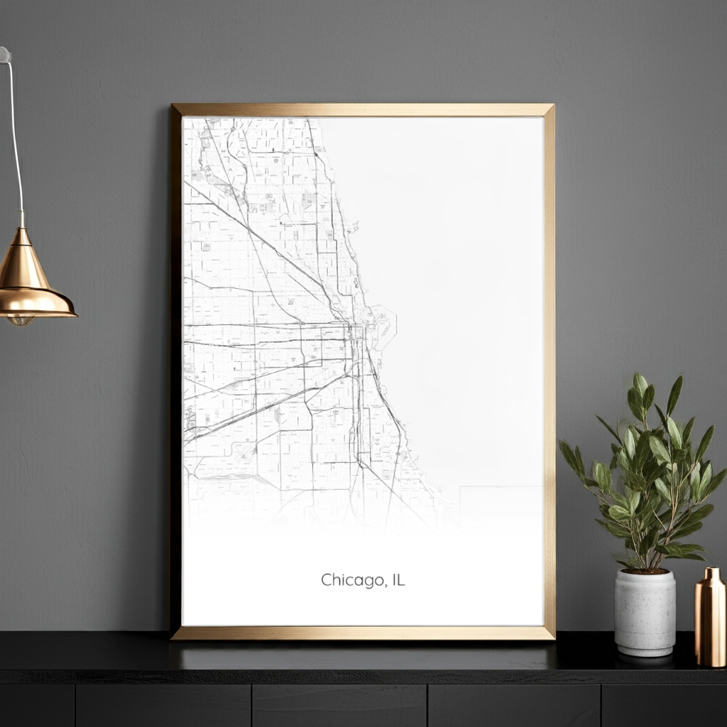 Affiche de la carte de Chicago