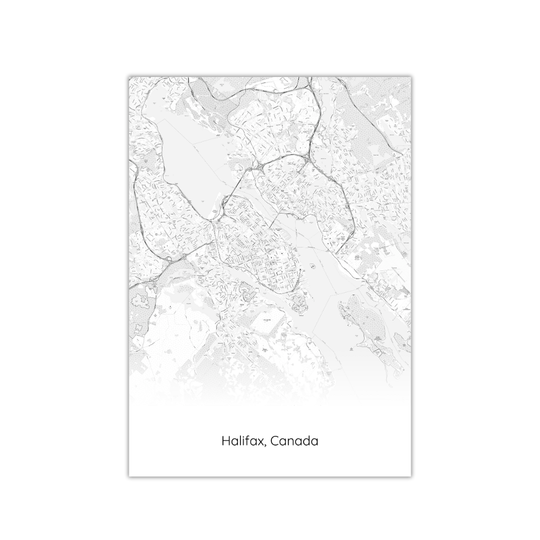 Affiche de la carte d'Halifax, Canada