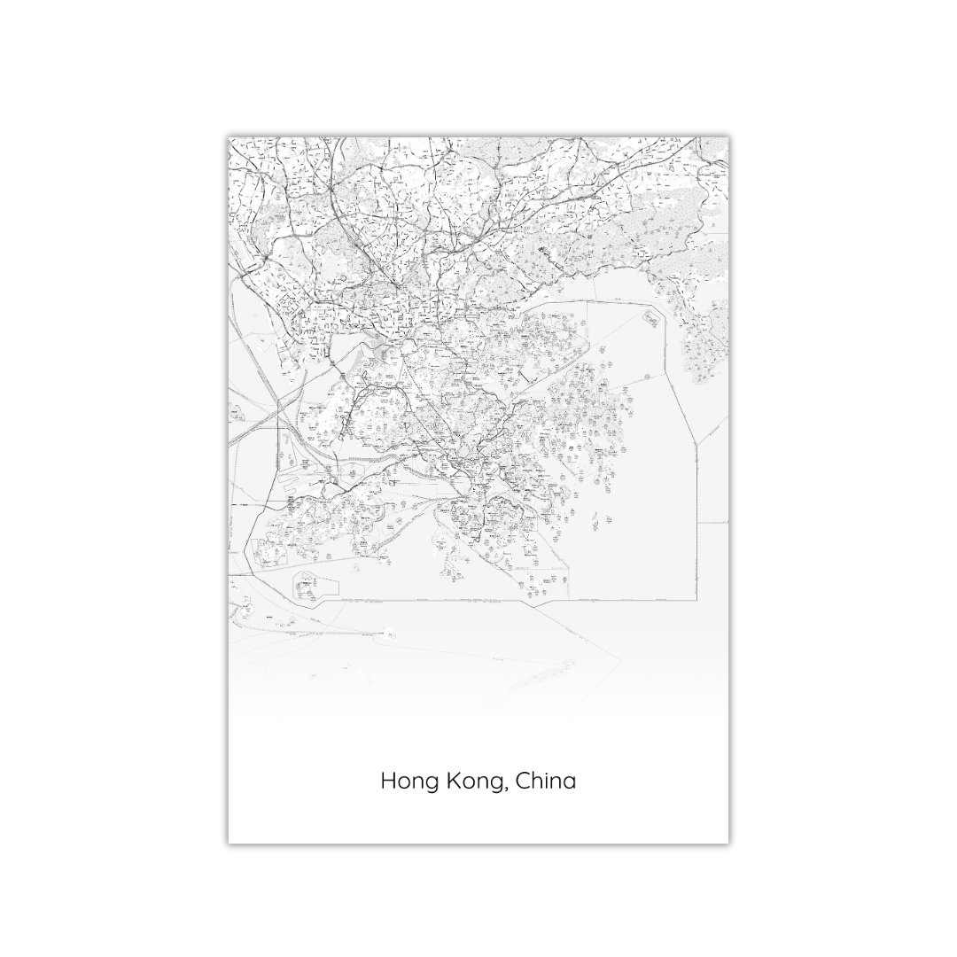 Hong Kong Map Poster