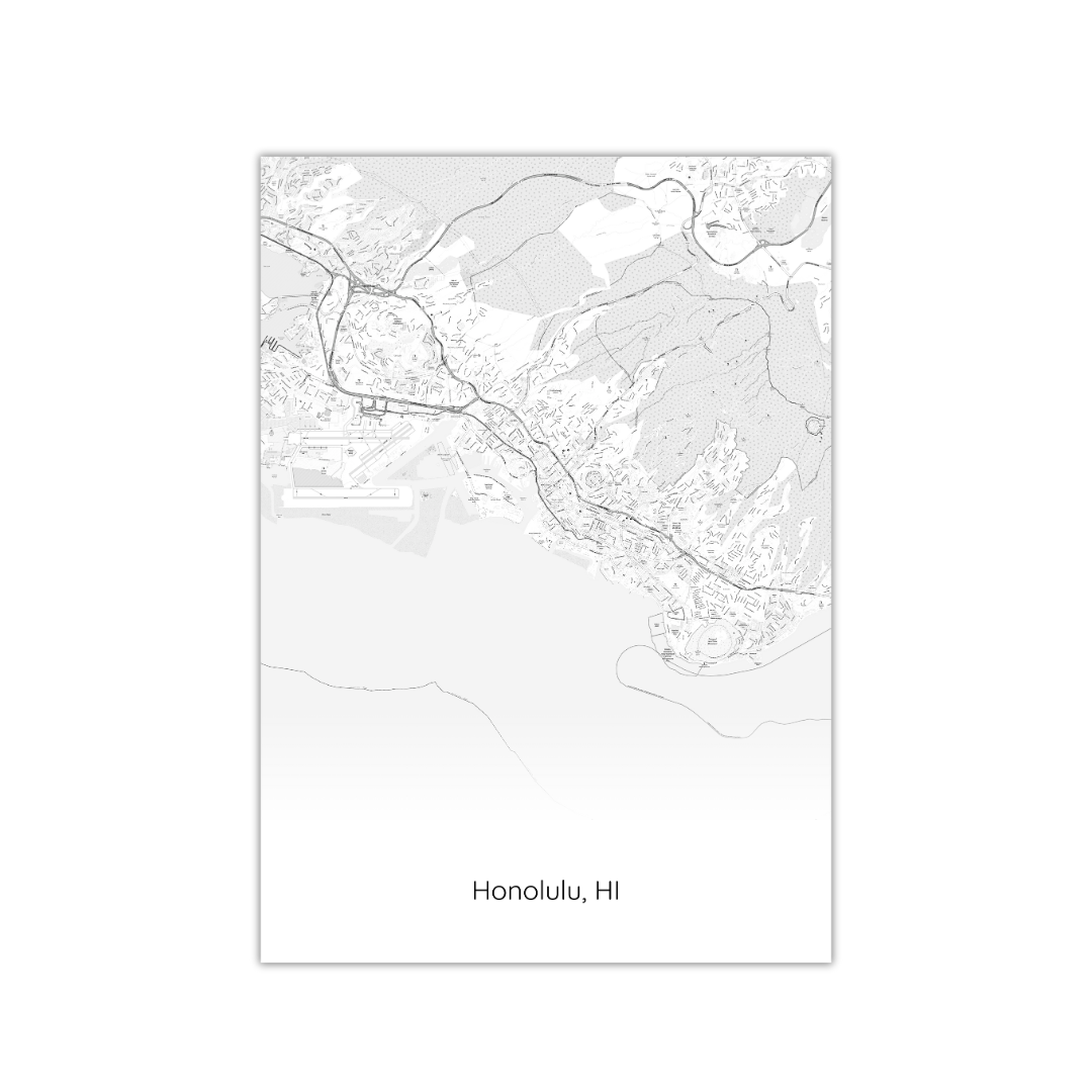 Honolulu Map Poster