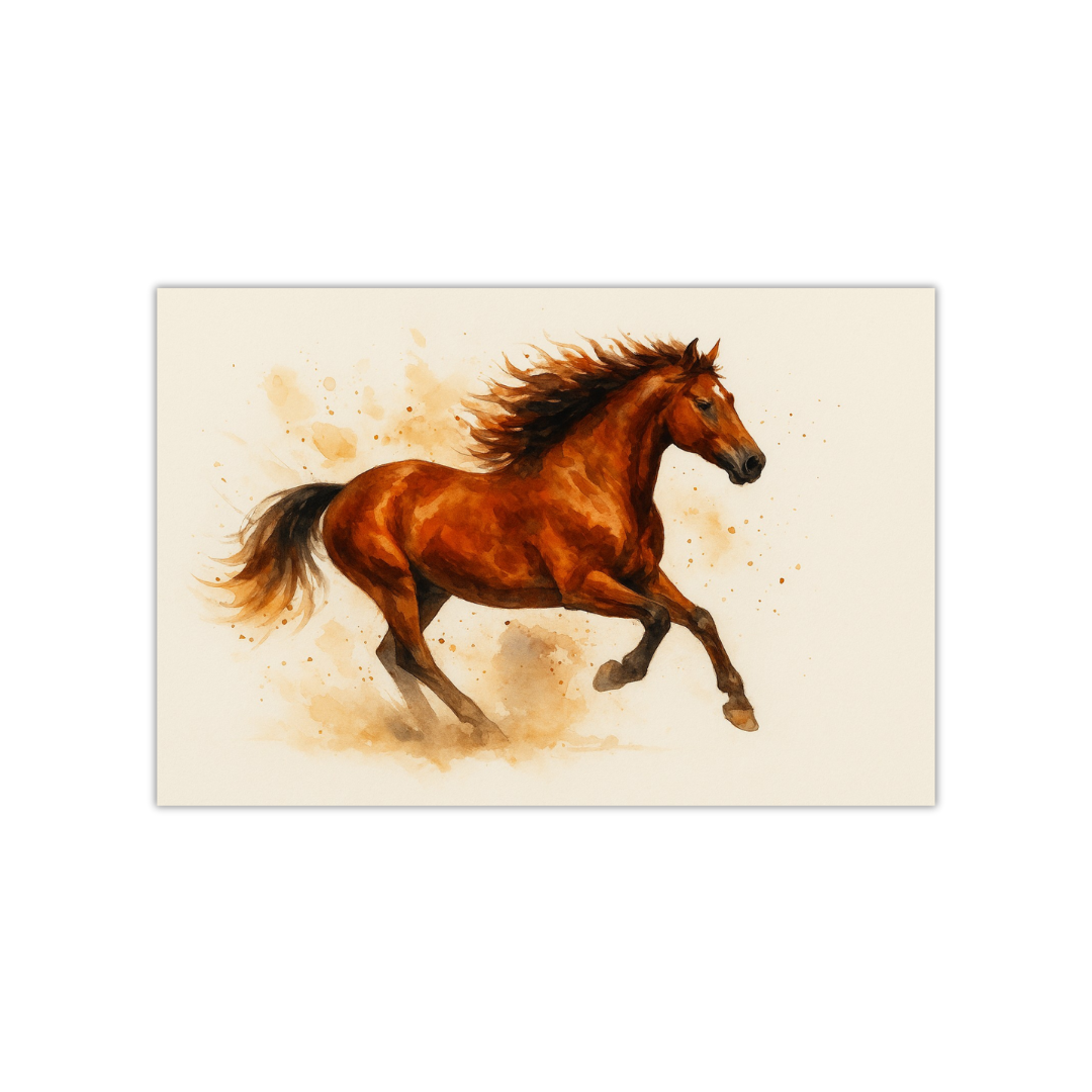 Horse Watercolor Poster