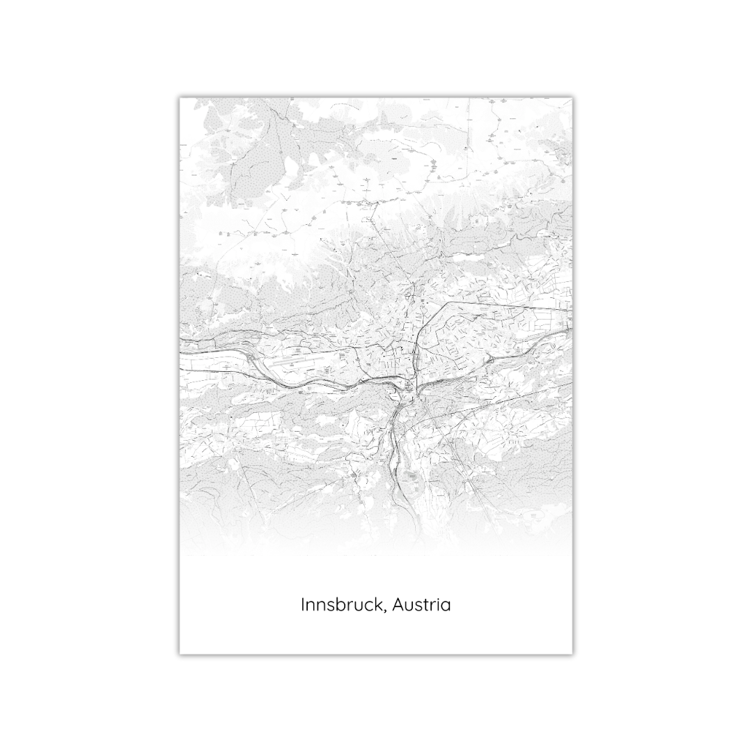 Affiche de la carte d'Innsbruck, Autriche