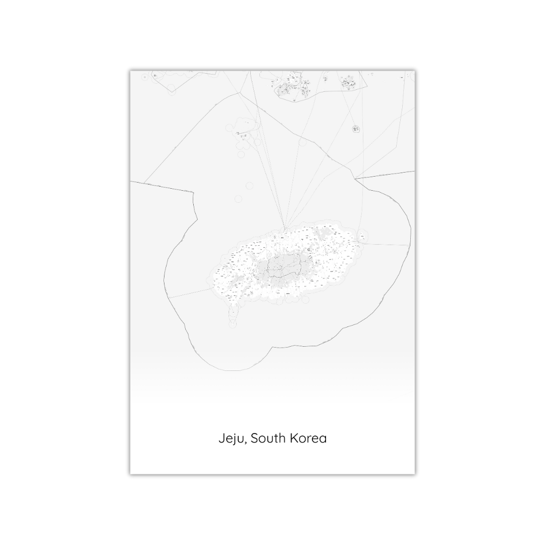 Affiche de la carte de Jeju, Corée du Sud