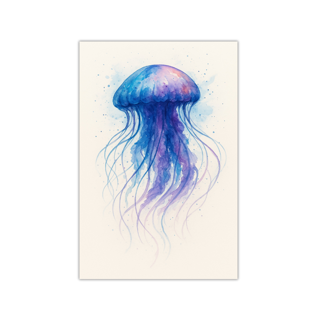 Jellyfish Watercolor Poster
