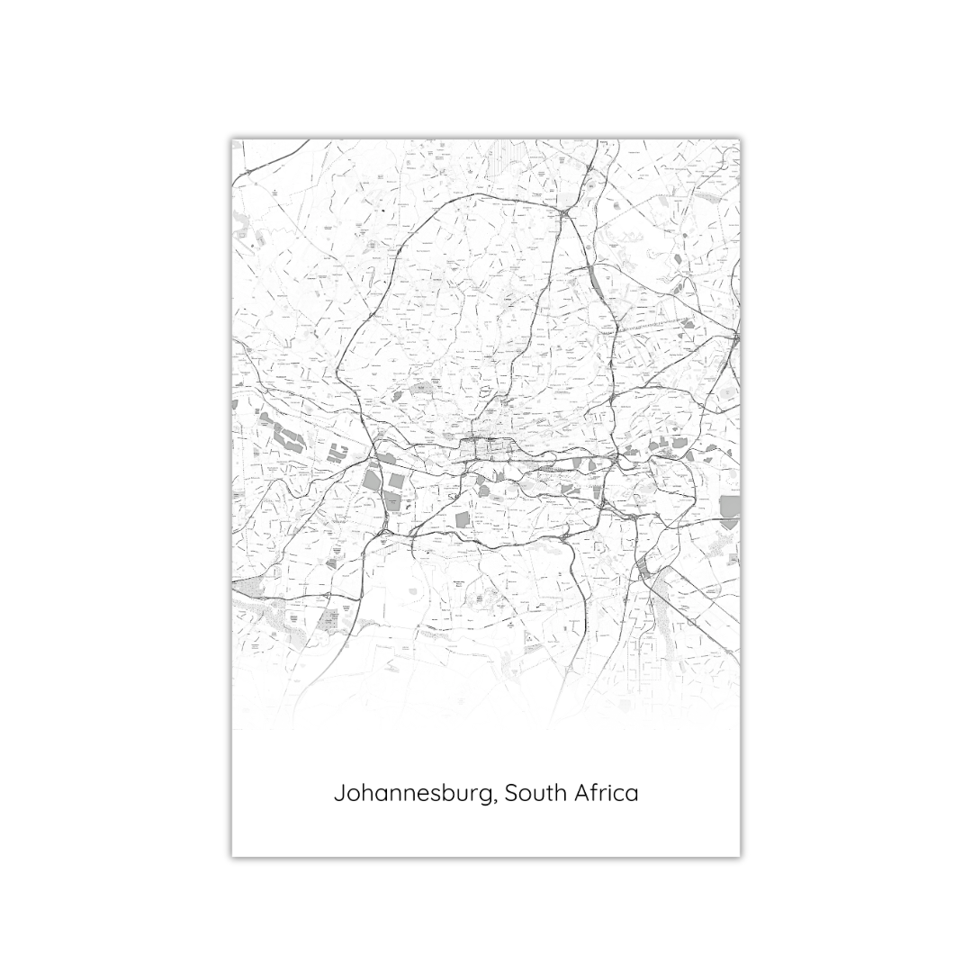 Johannesburg Map Poster