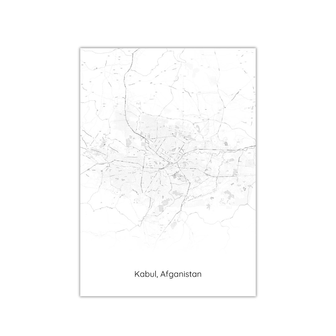 Affiche de la carte de Kaboul