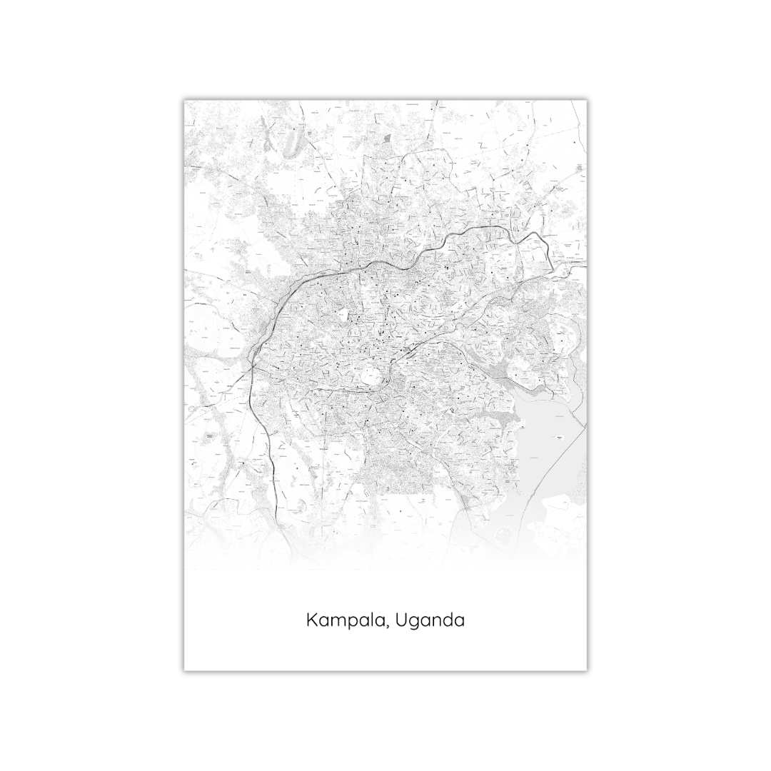 Affiche de la carte de Kampala, Ouganda