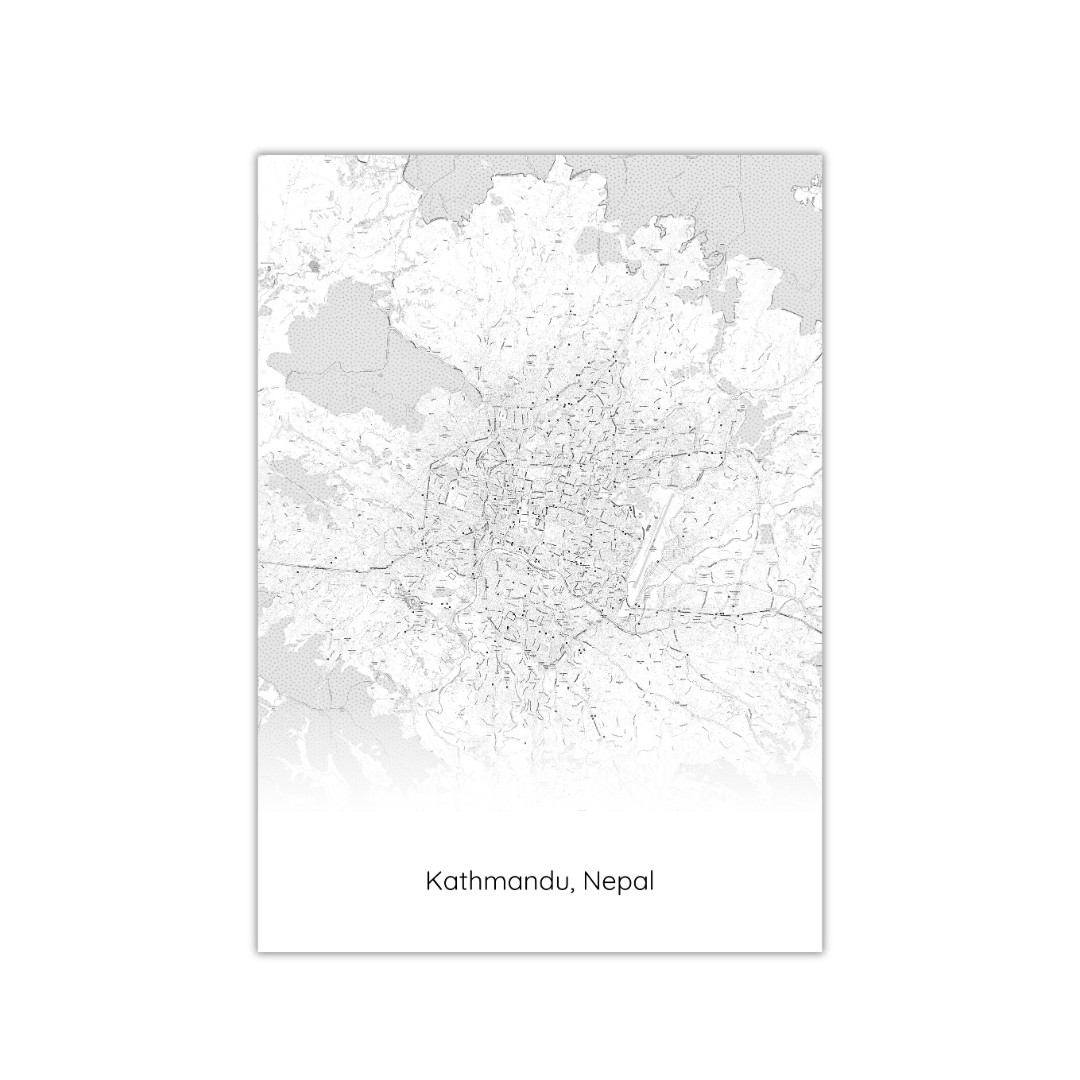 Affiche de la carte de Katmandou