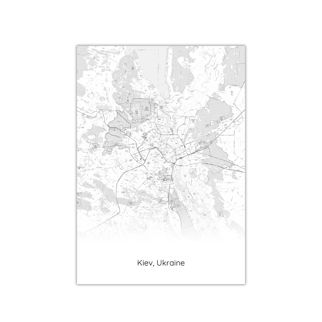 Affiche de la carte de Kiev