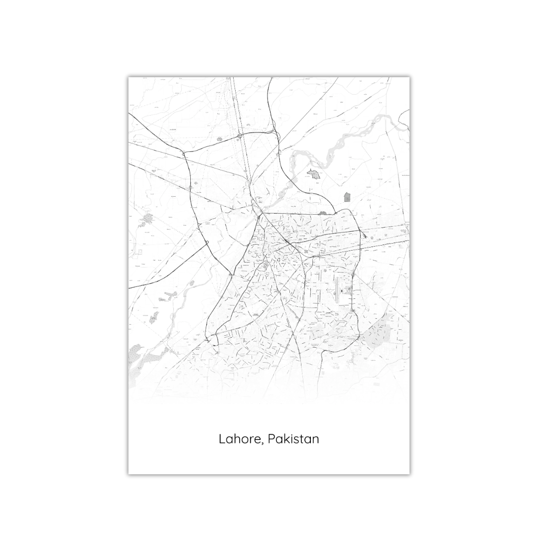 Affiche de la carte de Lahore