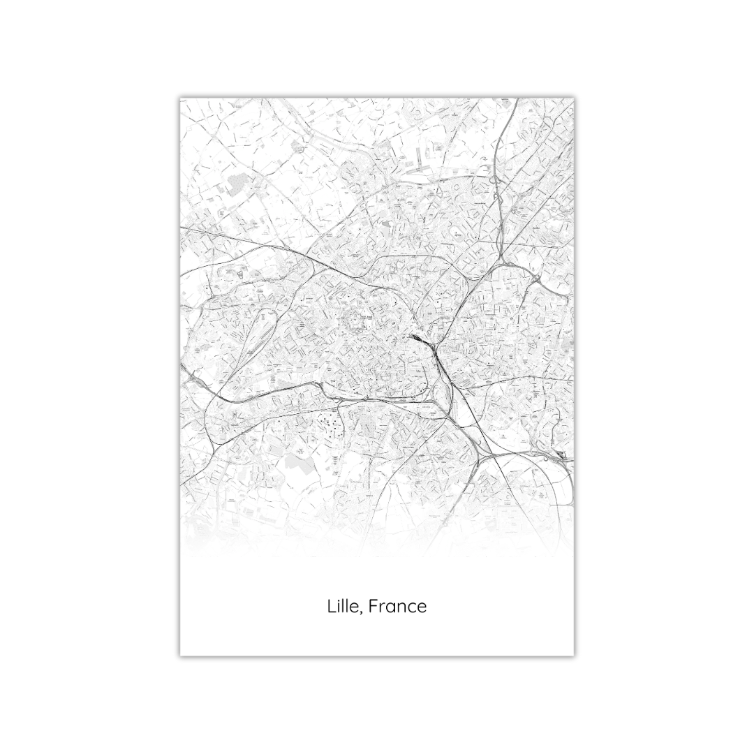 Affiche de la carte de Lille, France