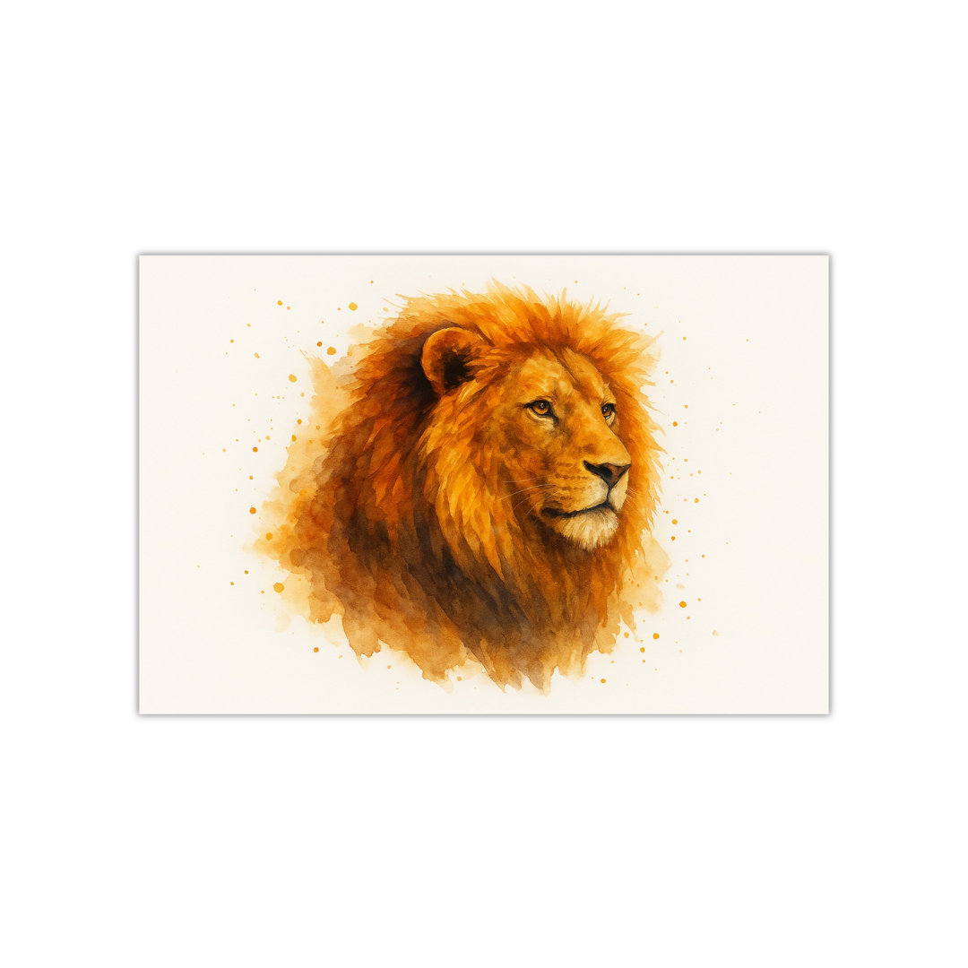 Lion Watercolor Poster