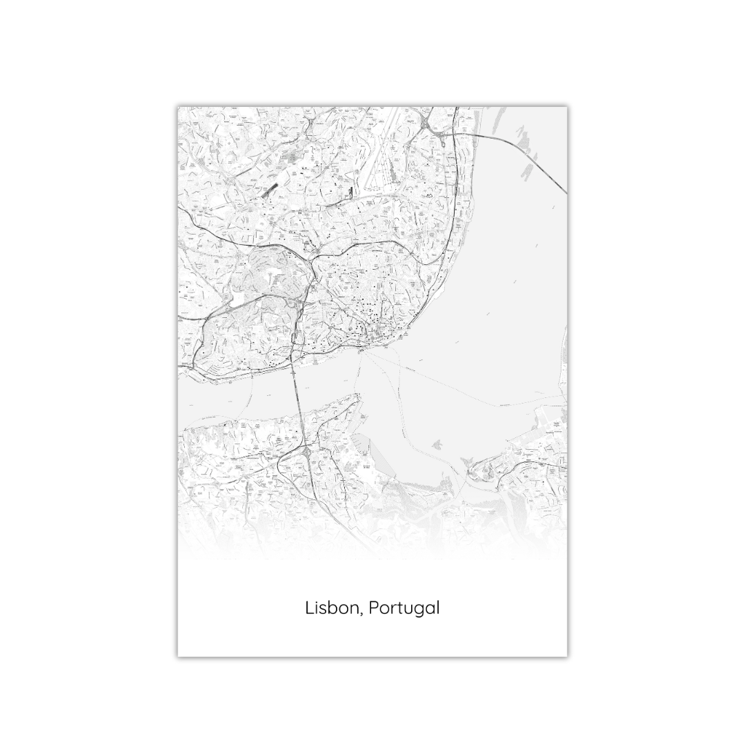 Affiche de la carte de Lisbonne