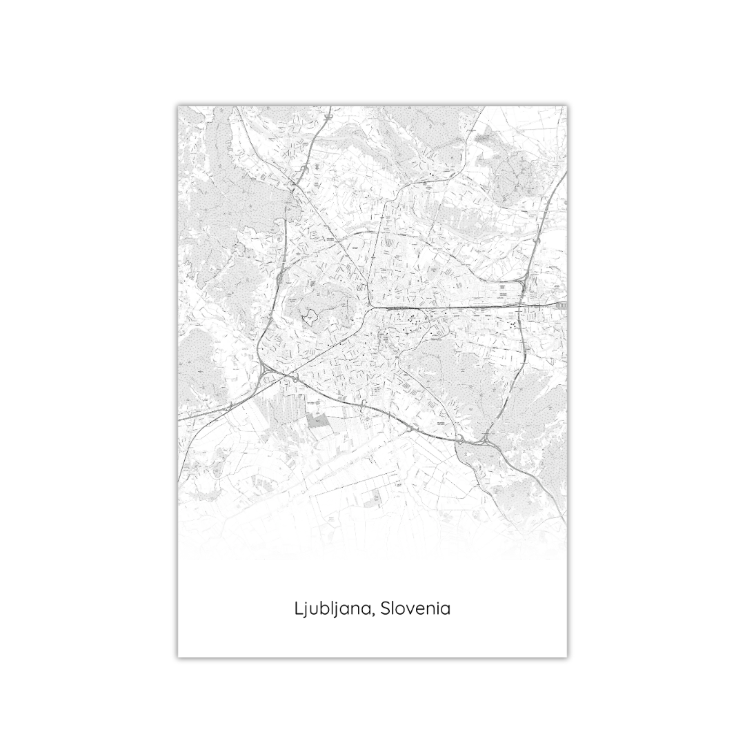 Affiche de la carte de Ljubljana