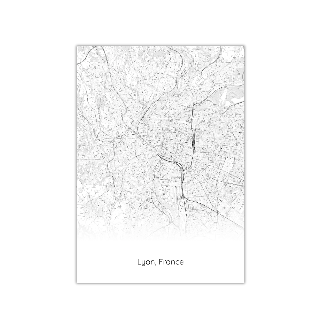 Affiche de la carte de Lyon