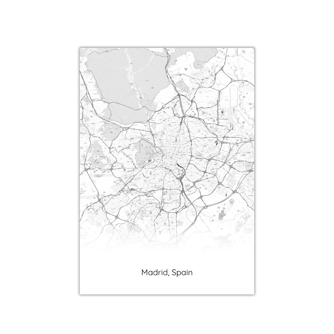 Affiche de la carte de Madrid