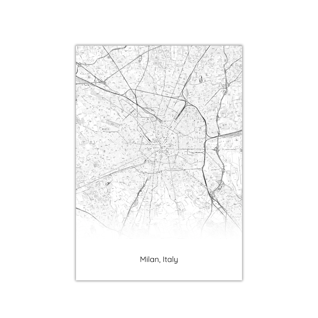Affiche de la carte de Milan