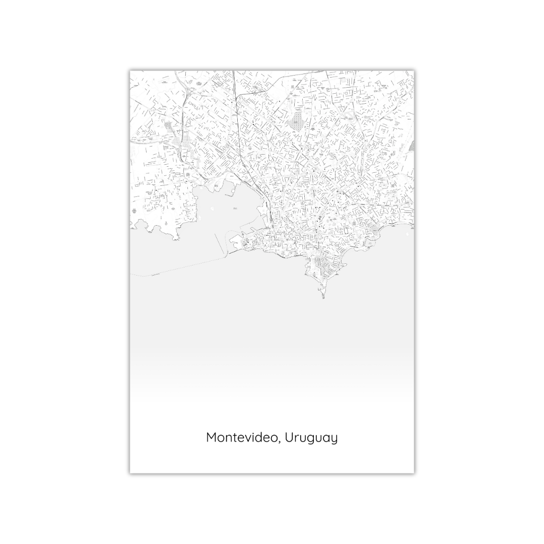 Affiche de la carte de Montevideo, Uruguay