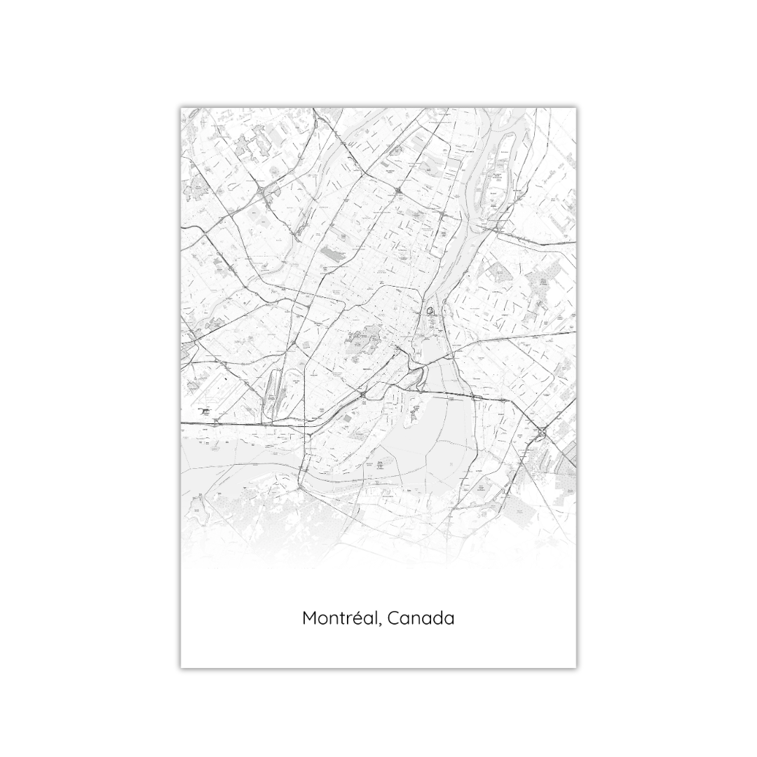 Affiche de la carte de Montréal