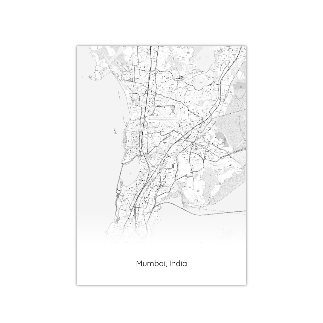 Affiche de la carte de Mumbai