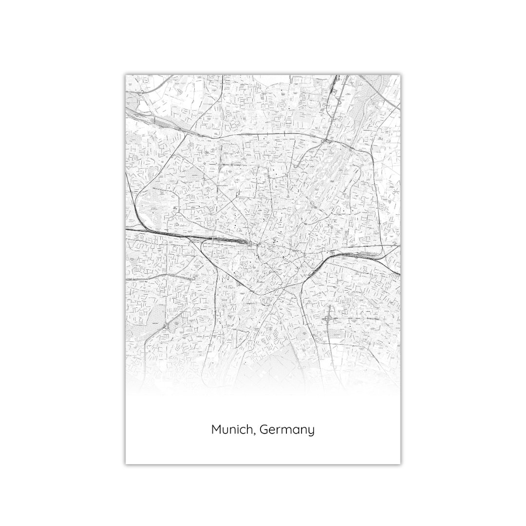 Affiche de la carte de Munich