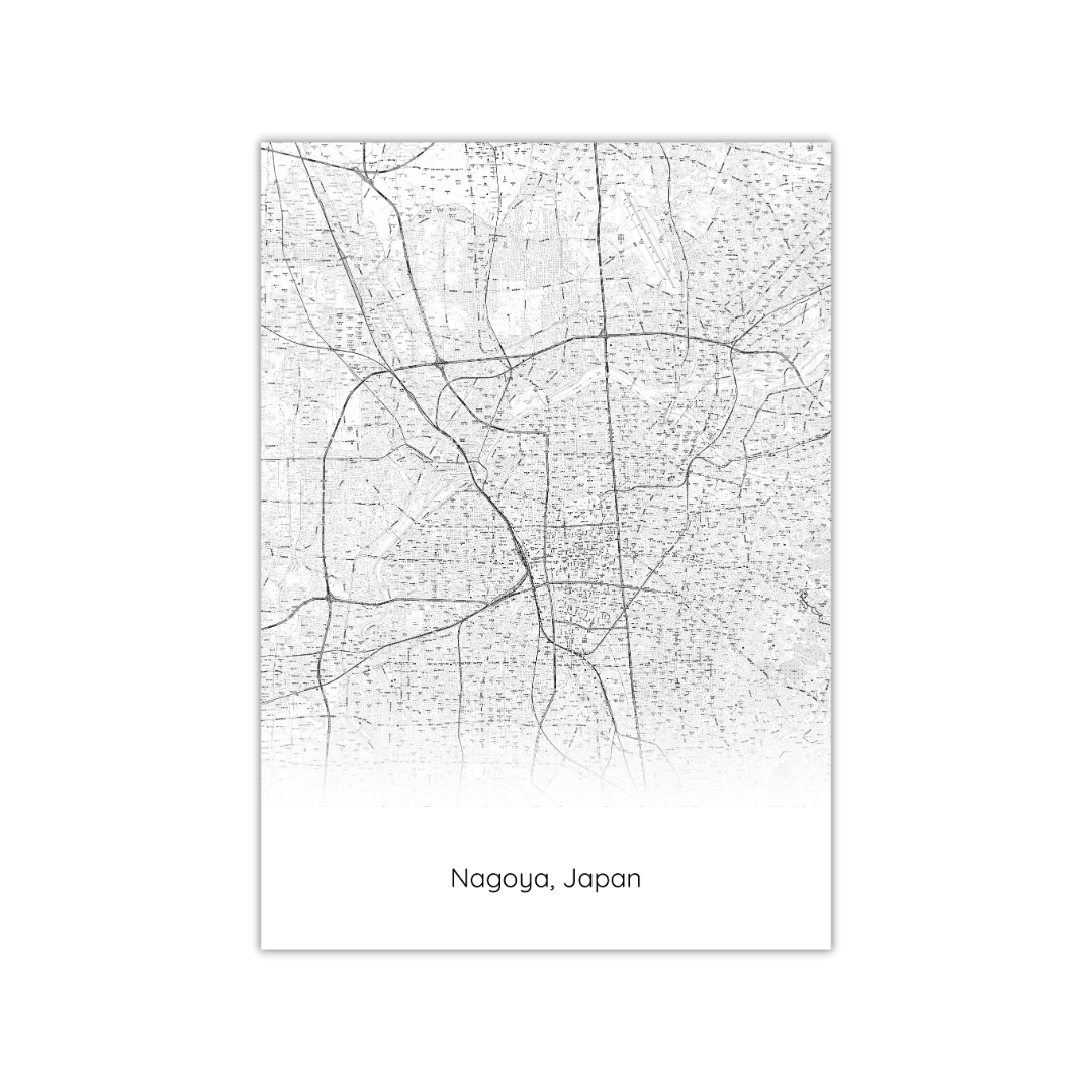 Affiche de la carte de Nagoya, Japon