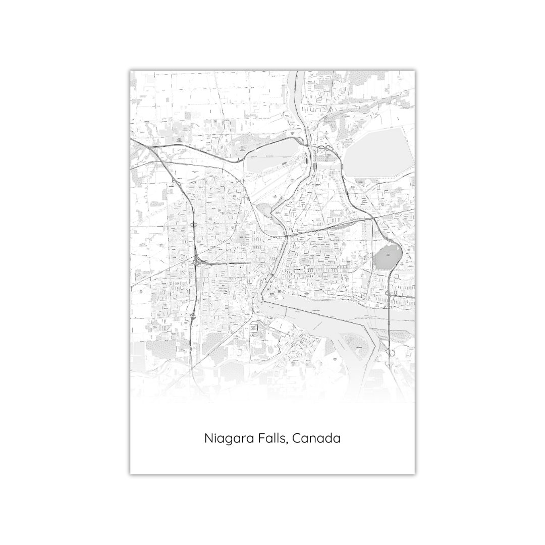 Affiche de la carte des chutes du Niagara, Canada