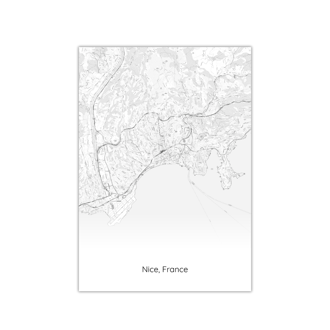 Affiche de la carte de Nice, France